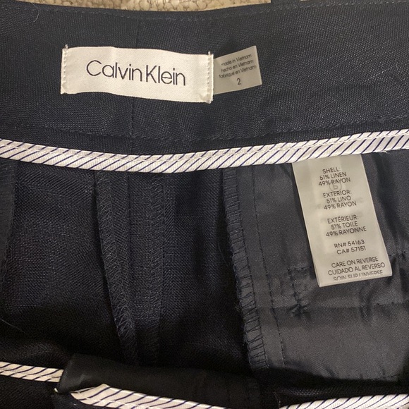 Calvin Klein Navy Linen work slack size 2 - Picture 4 of 5